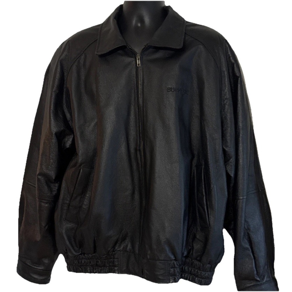 Burk's Bay XXL Genuine Leather Bomber Flight Pilot Jacket "Buckeye"embroidered